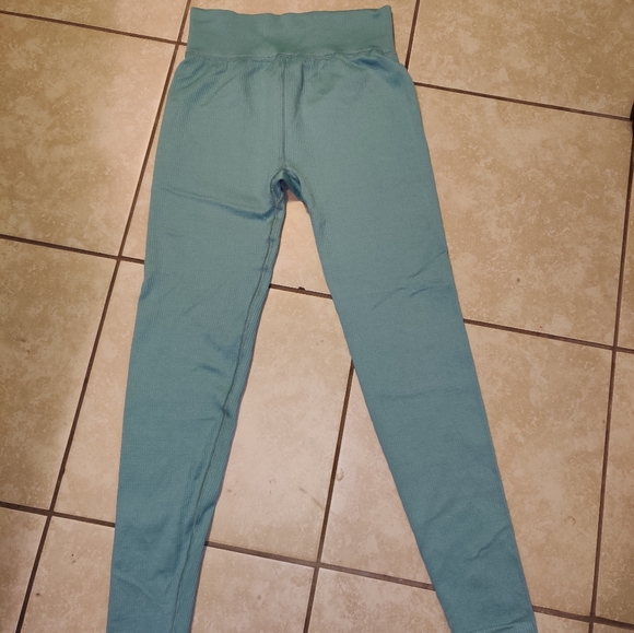 Sexy High Waist Spandex Tights Pastel Mint Stretchy Bodycon Pants Gym Yoga - Picture 4 of 10